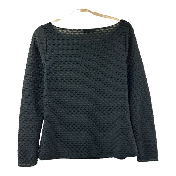 Claudia Strater Top EU 40 US 8 Long Sleeve Mermaid Scale Green Textured Blouse - Picture 7 of 10